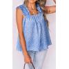 imagePRETTYGARDEN Boho Floral Tank Tops for Women Shirred Straps Pleated Summer Casual Sleeveless Shirts Tops Beach BlousesSky Blue White Flower