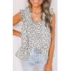 imagePRETTYGARDEN Boho Floral Tank Tops for Women Shirred Straps Pleated Summer Casual Sleeveless Shirts Tops Beach BlousesWhite