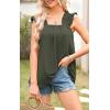 imagePRETTYGARDEN Boho Floral Tank Tops for Women Shirred Straps Pleated Summer Casual Sleeveless Shirts Tops Beach BlousesXarmy Green