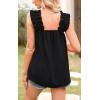 imagePRETTYGARDEN Boho Floral Tank Tops for Women Shirred Straps Pleated Summer Casual Sleeveless Shirts Tops Beach BlousesXblack