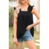 imagePRETTYGARDEN Boho Floral Tank Tops for Women Shirred Straps Pleated Summer Casual Sleeveless Shirts Tops Beach BlousesXblack