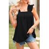 imagePRETTYGARDEN Boho Floral Tank Tops for Women Shirred Straps Pleated Summer Casual Sleeveless Shirts Tops Beach BlousesXblack