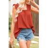 imagePRETTYGARDEN Boho Floral Tank Tops for Women Shirred Straps Pleated Summer Casual Sleeveless Shirts Tops Beach BlousesXbrick Red