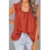 imagePRETTYGARDEN Boho Floral Tank Tops for Women Shirred Straps Pleated Summer Casual Sleeveless Shirts Tops Beach BlousesXbrick Red