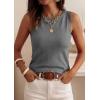 imagePRETTYGARDEN Sleeveless Sweater Tops for Women 2026 Summer Dressy Ribbed Tank Tops Spring Business Casual Work Shirts BlousesGrey