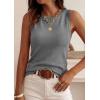 imagePRETTYGARDEN Sleeveless Sweater Tops for Women 2026 Summer Dressy Ribbed Tank Tops Spring Business Casual Work Shirts BlousesGrey