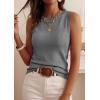 imagePRETTYGARDEN Sleeveless Sweater Tops for Women 2026 Summer Dressy Ribbed Tank Tops Spring Business Casual Work Shirts BlousesGrey