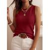 imagePRETTYGARDEN Sleeveless Sweater Tops for Women 2026 Summer Dressy Ribbed Tank Tops Spring Business Casual Work Shirts BlousesRed