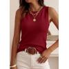 imagePRETTYGARDEN Sleeveless Sweater Tops for Women 2026 Summer Dressy Ribbed Tank Tops Spring Business Casual Work Shirts BlousesRed