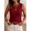 imagePRETTYGARDEN Sleeveless Sweater Tops for Women 2026 Summer Dressy Ribbed Tank Tops Spring Business Casual Work Shirts BlousesRed