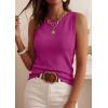 imagePRETTYGARDEN Sleeveless Sweater Tops for Women 2026 Summer Dressy Ribbed Tank Tops Spring Business Casual Work Shirts BlousesRose