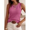 imagePRETTYGARDEN Sleeveless Sweater Tops for Women 2026 Summer Dressy Ribbed Tank Tops Spring Business Casual Work Shirts BlousesRose Pink