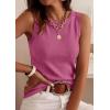 imagePRETTYGARDEN Sleeveless Sweater Tops for Women 2026 Summer Dressy Ribbed Tank Tops Spring Business Casual Work Shirts BlousesRose Pink