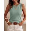 imagePRETTYGARDEN Sleeveless Sweater Tops for Women 2026 Summer Dressy Ribbed Tank Tops Spring Business Casual Work Shirts BlousesSage Green