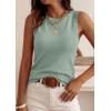 imagePRETTYGARDEN Sleeveless Sweater Tops for Women 2026 Summer Dressy Ribbed Tank Tops Spring Business Casual Work Shirts BlousesSage Green