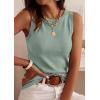 imagePRETTYGARDEN Sleeveless Sweater Tops for Women 2026 Summer Dressy Ribbed Tank Tops Spring Business Casual Work Shirts BlousesSage Green