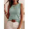 imagePRETTYGARDEN Sleeveless Sweater Tops for Women 2026 Summer Dressy Ribbed Tank Tops Spring Business Casual Work Shirts BlousesSage Green