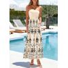 imagePRETTYGARDEN Summer Dresses for Women 2026 Floral Patchwork Strapless Tube Long Flowy Dress Beach Vacation ClothesFloral Apricot Black