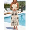 imagePRETTYGARDEN Summer Dresses for Women 2026 Floral Patchwork Strapless Tube Long Flowy Dress Beach Vacation ClothesFloral Apricot Black