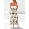 imagePRETTYGARDEN Summer Dresses for Women 2026 Floral Patchwork Strapless Tube Long Flowy Dress Beach Vacation ClothesFloral Apricot Black