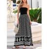 imagePRETTYGARDEN Summer Dresses for Women 2026 Floral Patchwork Strapless Tube Long Flowy Dress Beach Vacation ClothesFloral Black