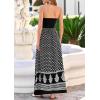 imagePRETTYGARDEN Summer Dresses for Women 2026 Floral Patchwork Strapless Tube Long Flowy Dress Beach Vacation ClothesFloral Black