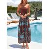 imagePRETTYGARDEN Summer Dresses for Women 2026 Floral Patchwork Strapless Tube Long Flowy Dress Beach Vacation ClothesFloral Brown Blue