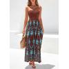imagePRETTYGARDEN Summer Dresses for Women 2026 Floral Patchwork Strapless Tube Long Flowy Dress Beach Vacation ClothesFloral Brown Blue