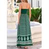 imagePRETTYGARDEN Summer Dresses for Women 2026 Floral Patchwork Strapless Tube Long Flowy Dress Beach Vacation ClothesFloral Green White