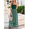 imagePRETTYGARDEN Summer Dresses for Women 2026 Floral Patchwork Strapless Tube Long Flowy Dress Beach Vacation ClothesFloral Green White