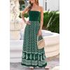 imagePRETTYGARDEN Summer Dresses for Women 2026 Floral Patchwork Strapless Tube Long Flowy Dress Beach Vacation ClothesFloral Green White