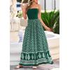 imagePRETTYGARDEN Summer Dresses for Women 2026 Floral Patchwork Strapless Tube Long Flowy Dress Beach Vacation ClothesFloral Green White