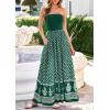 imagePRETTYGARDEN Summer Dresses for Women 2026 Floral Patchwork Strapless Tube Long Flowy Dress Beach Vacation ClothesFloral Green White
