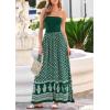 imagePRETTYGARDEN Summer Dresses for Women 2026 Floral Patchwork Strapless Tube Long Flowy Dress Beach Vacation ClothesFloral Green White