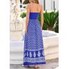 imagePRETTYGARDEN Summer Dresses for Women 2026 Floral Patchwork Strapless Tube Long Flowy Dress Beach Vacation ClothesFloral Royal Blue White