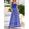 imagePRETTYGARDEN Summer Dresses for Women 2026 Floral Patchwork Strapless Tube Long Flowy Dress Beach Vacation ClothesFloral Royal Blue White