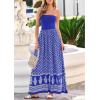 imagePRETTYGARDEN Summer Dresses for Women 2026 Floral Patchwork Strapless Tube Long Flowy Dress Beach Vacation ClothesFloral Royal Blue White