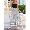imagePRETTYGARDEN Summer Dresses for Women 2026 Floral Patchwork Strapless Tube Long Flowy Dress Beach Vacation ClothesFloral White Black