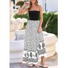imagePRETTYGARDEN Summer Dresses for Women 2026 Floral Patchwork Strapless Tube Long Flowy Dress Beach Vacation ClothesFloral White Black