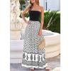 imagePRETTYGARDEN Summer Dresses for Women 2026 Floral Patchwork Strapless Tube Long Flowy Dress Beach Vacation ClothesFloral White Black