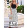 imagePRETTYGARDEN Summer Dresses for Women 2026 Floral Patchwork Strapless Tube Long Flowy Dress Beach Vacation ClothesFloral White Black
