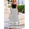 imagePRETTYGARDEN Summer Dresses for Women 2026 Floral Patchwork Strapless Tube Long Flowy Dress Beach Vacation ClothesFloral White Black