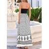 imagePRETTYGARDEN Summer Dresses for Women 2026 Floral Patchwork Strapless Tube Long Flowy Dress Beach Vacation ClothesFloral White Black