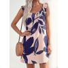 imagePRETTYGARDEN Sundresses for Women 2026 Boho Floral Summer Dresses Ruffle Cap Sleeve Short A Line Mini Beach Vacation DressPink Purple Floral