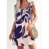 imagePRETTYGARDEN Sundresses for Women 2026 Boho Floral Summer Dresses Ruffle Cap Sleeve Short A Line Mini Beach Vacation DressPink Purple Floral
