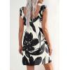 imagePRETTYGARDEN Sundresses for Women 2026 Boho Floral Summer Dresses Ruffle Cap Sleeve Short A Line Mini Beach Vacation DressWhite Black Floal
