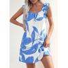 imagePRETTYGARDEN Sundresses for Women 2026 Boho Floral Summer Dresses Ruffle Cap Sleeve Short A Line Mini Beach Vacation DressWhite Blue Floral