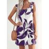 imagePRETTYGARDEN Sundresses for Women 2026 Boho Floral Summer Dresses Ruffle Cap Sleeve Short A Line Mini Beach Vacation DressWhite Purple Floral