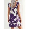 imagePRETTYGARDEN Sundresses for Women 2026 Boho Floral Summer Dresses Ruffle Cap Sleeve Short A Line Mini Beach Vacation DressWhite Purple Floral