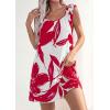 imagePRETTYGARDEN Sundresses for Women 2026 Boho Floral Summer Dresses Ruffle Cap Sleeve Short A Line Mini Beach Vacation DressWhite Red Floral